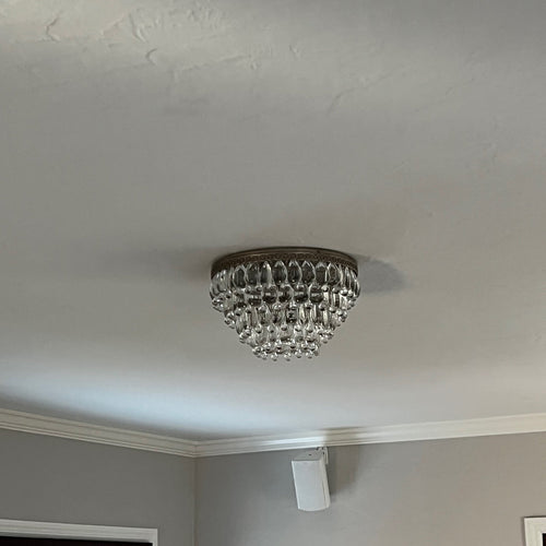 Pottery Barn Clarissa Modern Flush Mount Glass Light Fixture