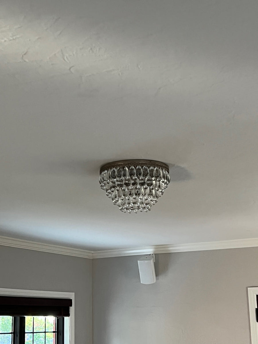 Pottery Barn Clarissa Modern Flush Mount Glass Light Fixture