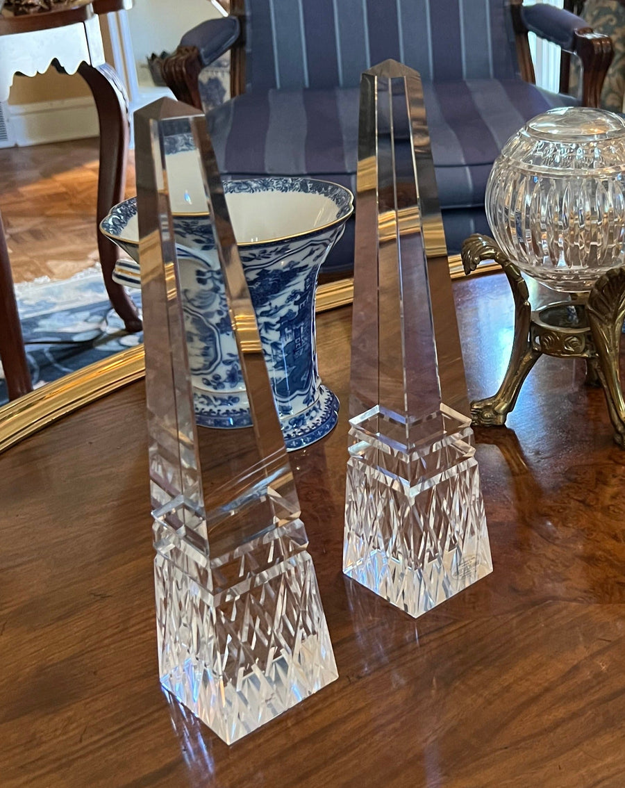 Great City Traders Cut Crystal Obelisks with Square Base - Sold as a Pair