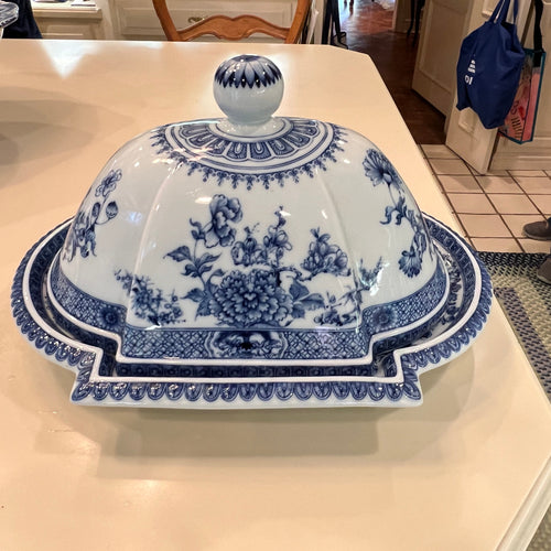 Mottahedeh Blue and White Covered Dish