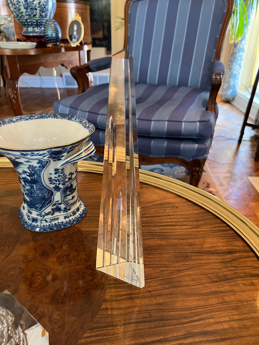 Great City Traders Cut Crystal Obelisk with Triangular Base