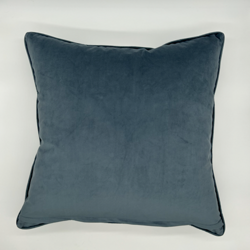 CUFF Brand New Signature Blue Velvet with Taupe Trim Pillow